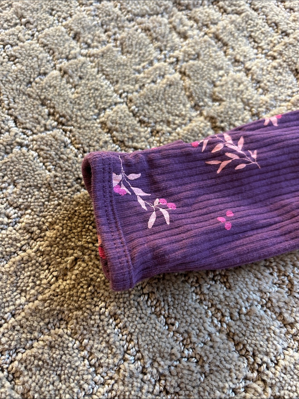 Carter's Purple Floral Ribbed 3-Piece Baby Matching Set - Picture 9 of 9